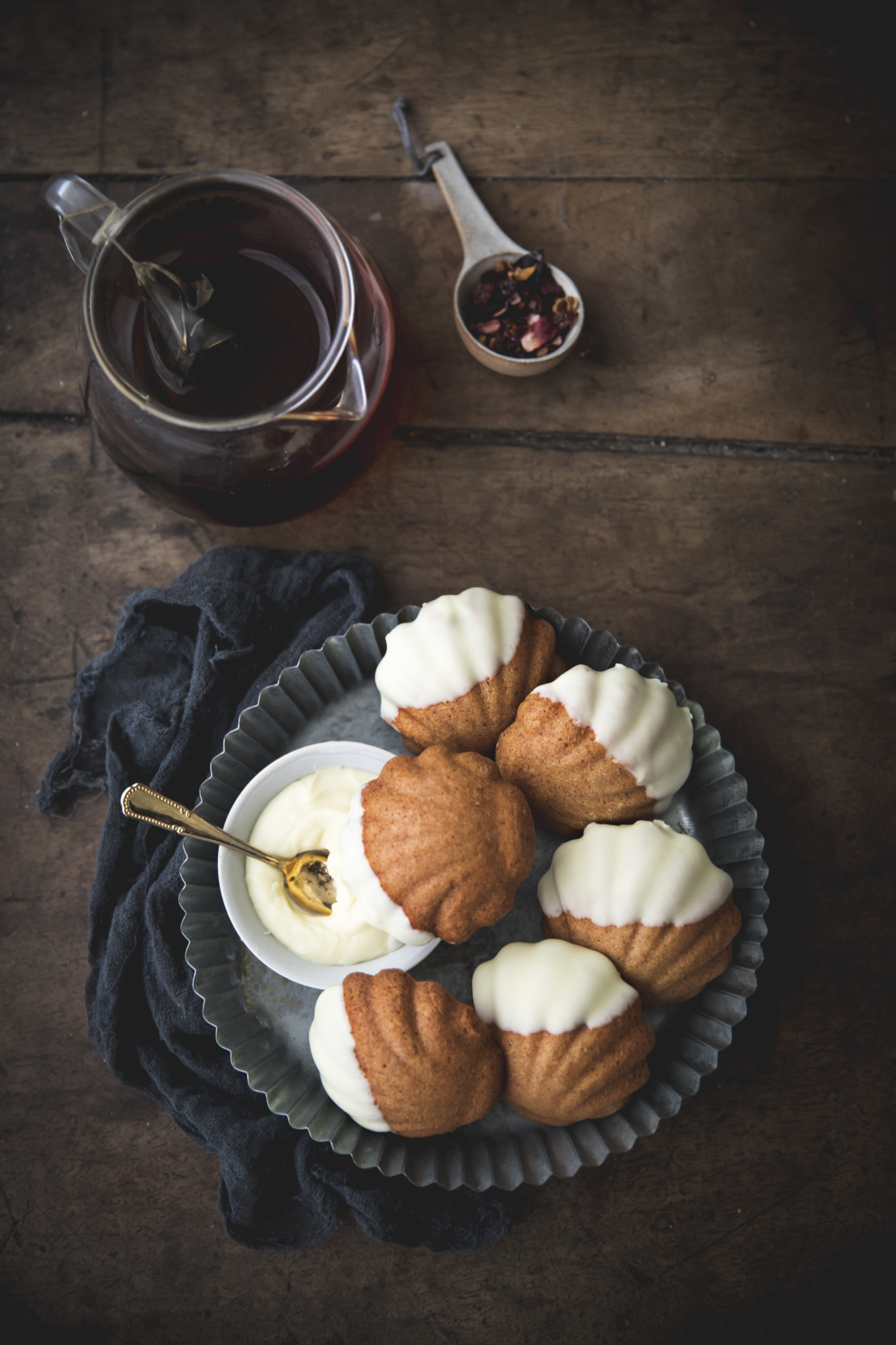 Madeleines financiers coquillages noisette chocolat blanc 