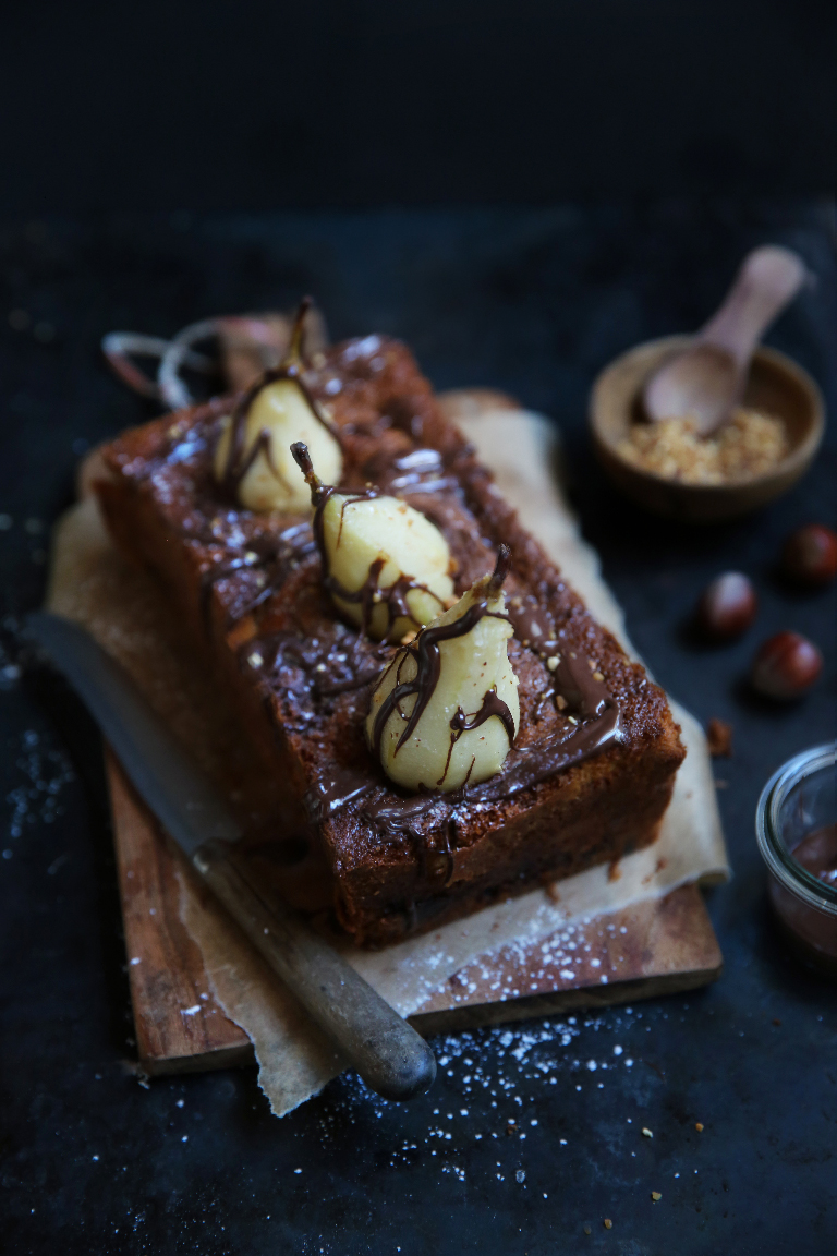 Cake poires noisettes gianduja BD