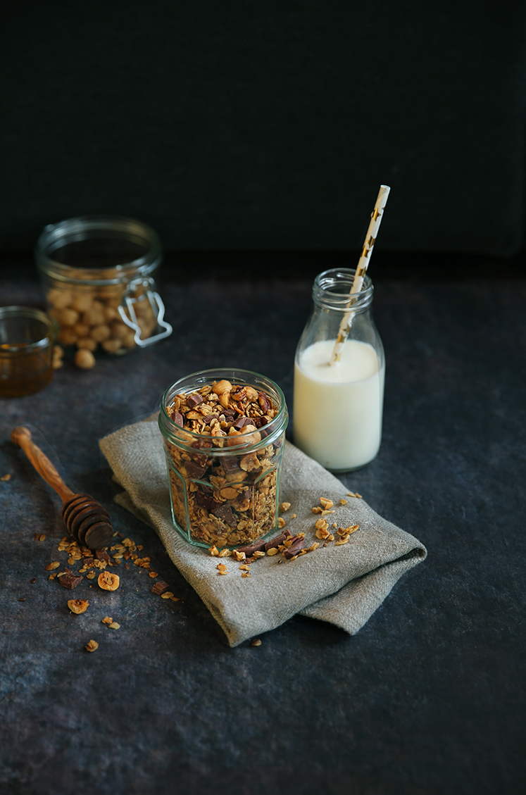 homemade granola chocolat noisettes