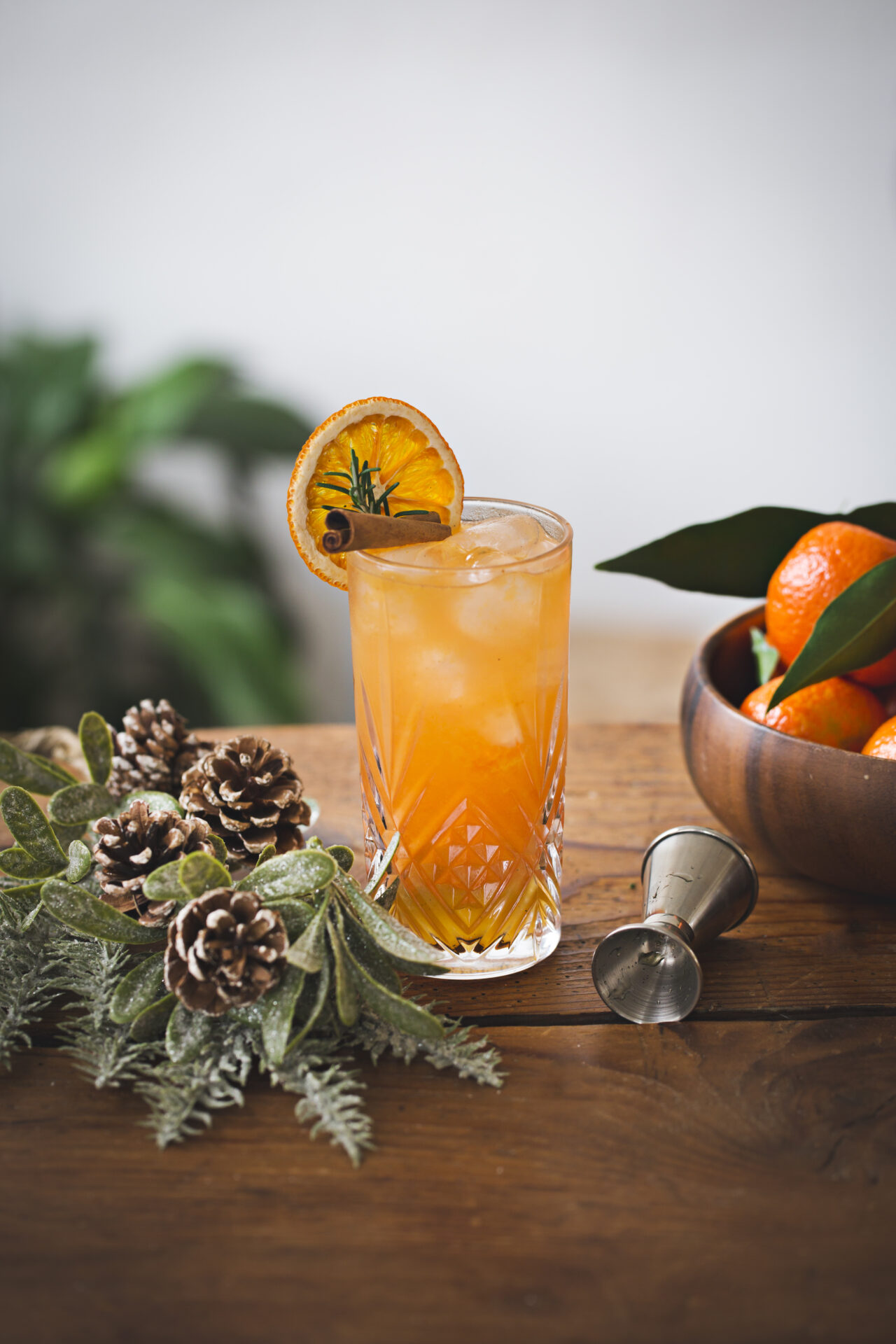 Cocktail rhum clementines noisettes