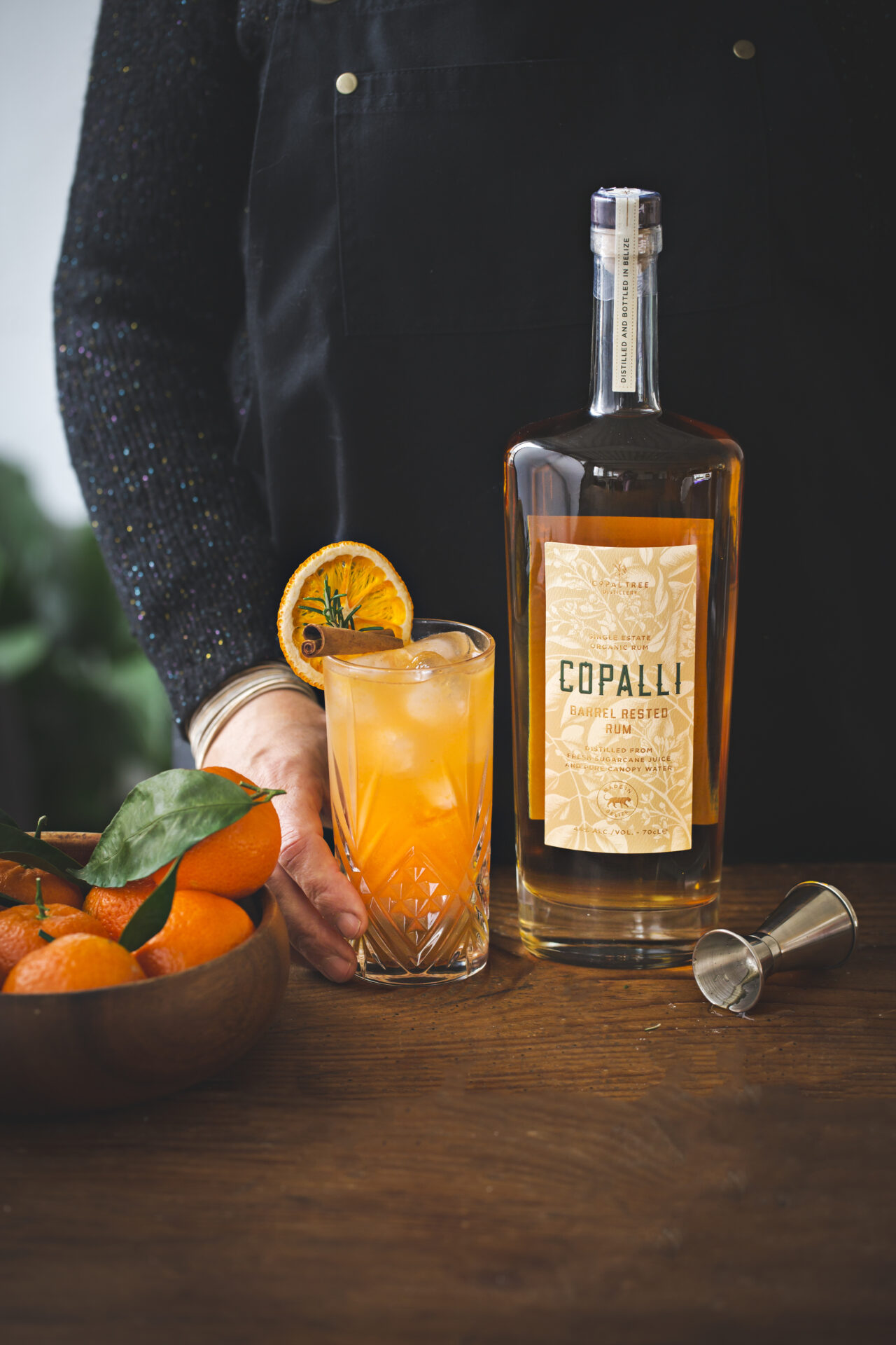 Cocktail rhum clementines noisettes